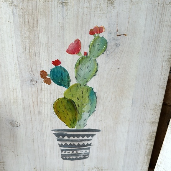 Wooden Potted Cactus Paintings - Picture 3 of 15